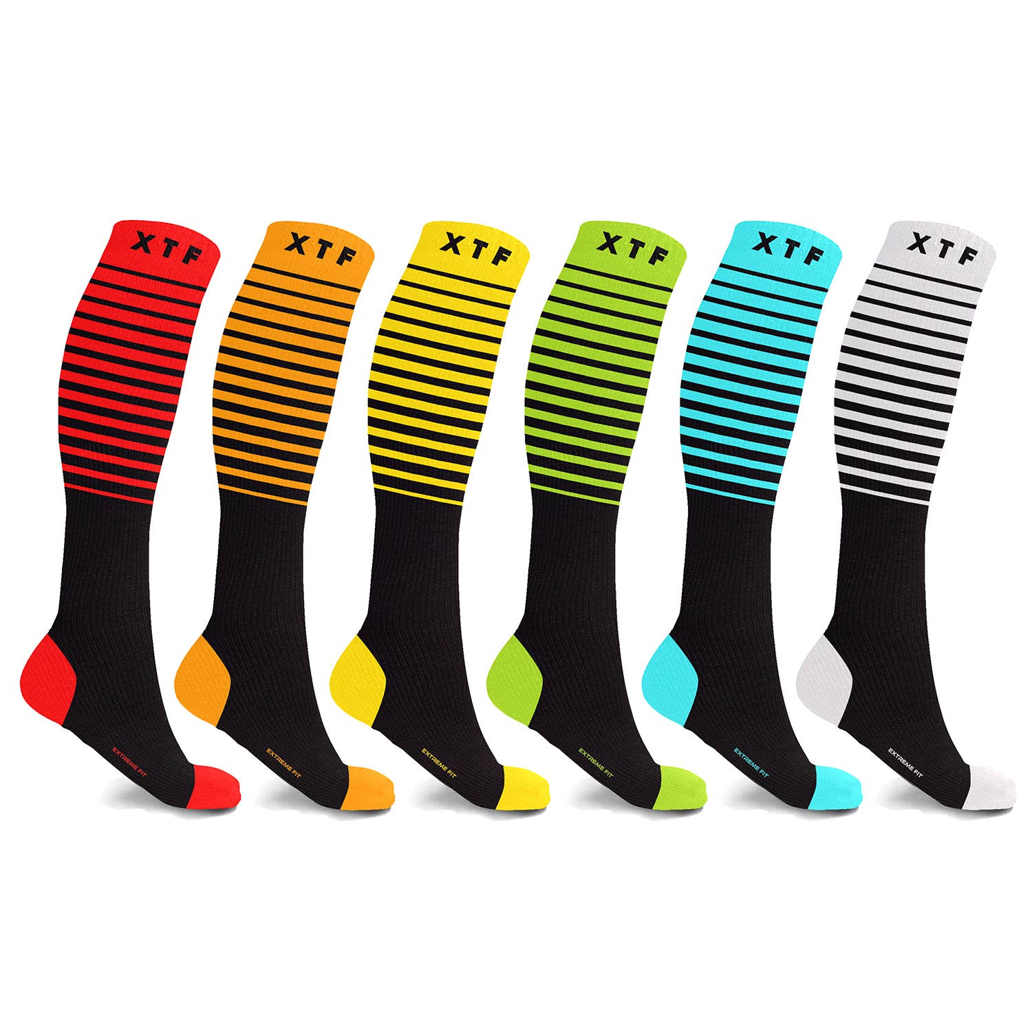 Extreme Fit Wholesale - FLIGHT SOCKS - 6 ASST COLORS: Large/XL